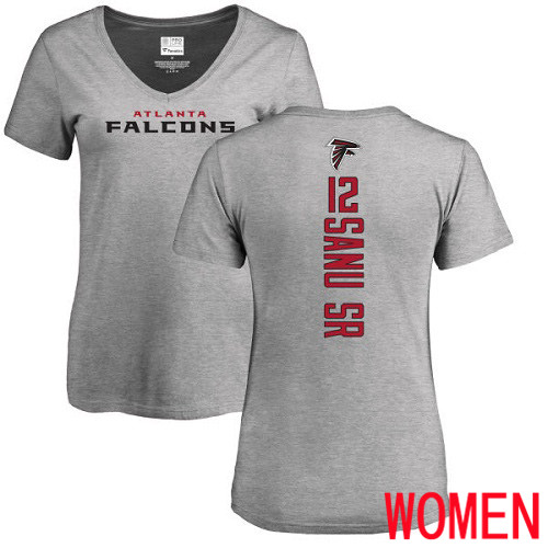 Atlanta Falcons Ash Women Mohamed Sanu Backer NFL Football 12 T Shirt